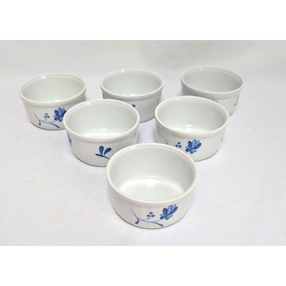 Lot 6 Royal Worcester Blue Bow Rammkin 6 OZ Retired - Picture 1 of 6